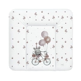 Ceba Baby Changing Mat – Soft Baby Changing Mat – Washable Changing Mat for Girls and Boys – Oeko-Tex Certified – Waterproof – 75 x 72 cm – Mouse on Bike