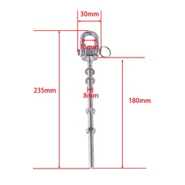 TIOMIOSEA Pack of 2 Heavy Duty Swing Hooks, Stainless Steel, M8 x 180 mm, Screw Mounting for Wooden and Metal Beams, Attachment for Hanging Chair, Hammock, Punch Bag, Swing, 500 kg Load Capacity