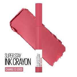 Maybelline Super Stay Ink Crayon Lipstick Makeup, Precision Tip Matte Lip Crayon with Built-in Sharpener, Longwear Up To 8Hrs, Change Is Good, Rose Pink, 1 Count