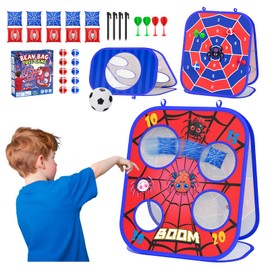 Spider Bean Bag Toss Game, 3-1 Cornhole Board Outdoor Toys for Kids, Family Party Activity Toddler Yard Backyard Beach Lawn Party Camping Game Toys for 3 4 5 6 7 8 Year Old Boys Girls Birthday Gift