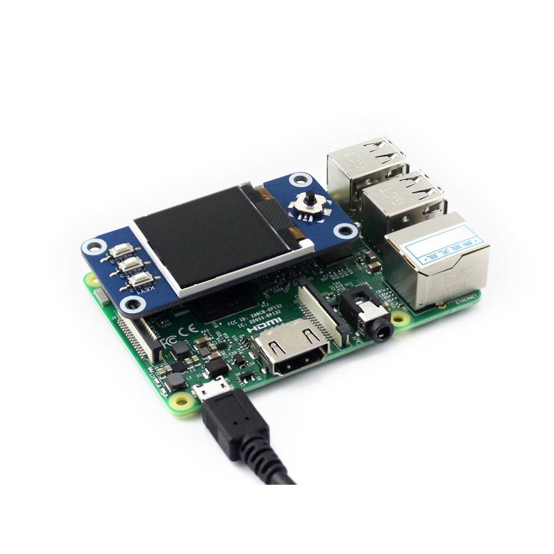 1.44 Inch LCD Display HAT for Raspberry Pi, 128x128 SPI