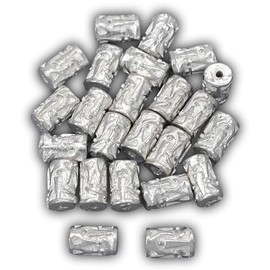 15g Bali Tube Beads Silver PLT Cylinder 7mm Approx 20