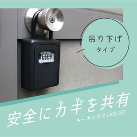 CARL CKB-S01-K Key Box, Key Storage Box, Key Security, 4-Digit Dial Lock, Hanging Type, Black, Japanese Manufacturer