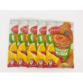DELECTA Kisiel ORANGE RASPBERRY w/ginger 5pc./5 servings Made in Poland