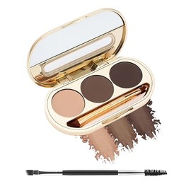 Erinde 3 colores Resistente al Agua Polvo para Cejas, Mate de Larga Duración, Color Intenso y Natural, Ideal para Diseño y Relleno de Cejas Perfectas, Incluye un cepillo de Aplicador,E01#