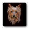 Fractal Artworks Silky Terrier Coaster Set with Fractal Art Design.