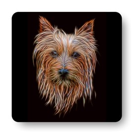 Fractal Artworks Silky Terrier Coaster Set with Fractal Art Design. Set No 2-1