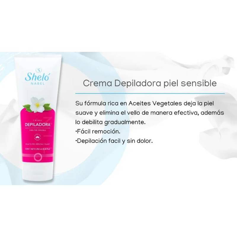 Crema Depiladora Piel Sensible Sheló Navel250 Ml 3 Piezas