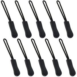 10 Pieces Zipper Pull Zip Tags Cord Pulls Zipper Extension with Ergonomically Designed Rubber Non-slip Gripper for Backpacks, Tents, Trolley cases, Traveling cases, and Jackets