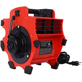 ESPIDOO 3-Speed Heavy-Duty Floor Dryer: Portable Air Mover with 4 Angles & 300 CFM - ABS Construction for Basements Cars & Garages - CSA Approved Red Blower