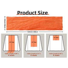 FEXIA Fall Table Runner Orange Cheesecloth 35x120 Inches Boho Gauze Table Runner Burnt for Wedding Decor Reception Bridal Shower Centerpiece Engagement