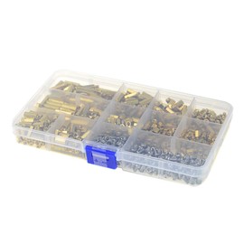 BGTXINGI 600pcs M3 Brass Male/Female Socket Spacer Spacer Screw Nut Assortment and Stainless Steel Screw Nut Set (Brass M3)