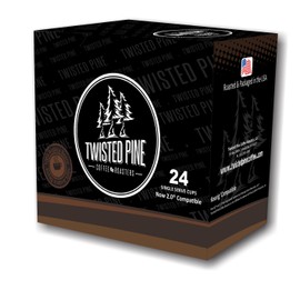 Twisted Pine Candy Cane Flavored Coffee, Single-Serve Cups for Keurig K-Cup Brewers, 24 Count