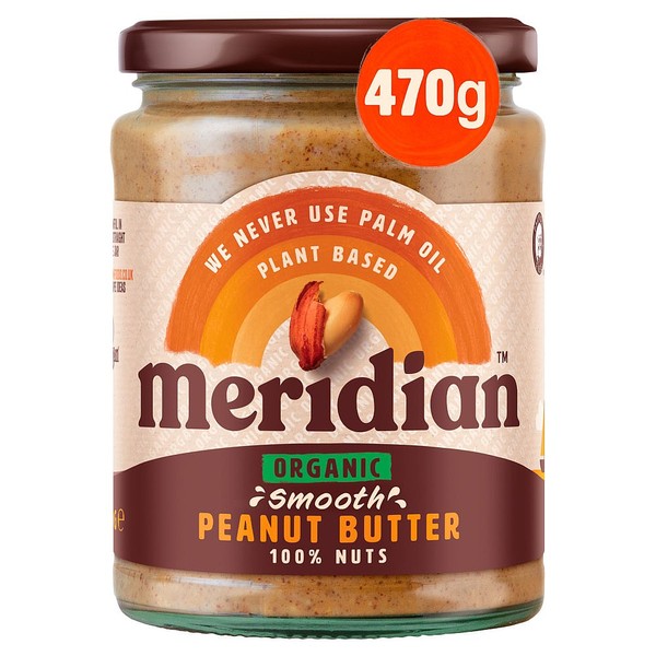 Natures Best Meridian Organic Smooth Peanut Butter, 470G
