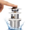 VILSTEIN Universal Drain Valve, Washbasin, Pop Up Valve with Overflow,