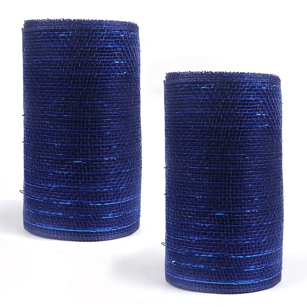 YYCRAFT 2 Pack 10 Inch Metallic Poly Mesh Ribbon (Total