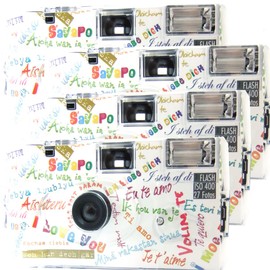 4 x 1A PHOTO PORST I mog di Weiss Disposable Camera/Wedding Camera (27 Photos, Flash, Pack of 4)