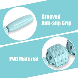 Sport Massageroller, Muscle Stick Roller Stick, Massageroller mit 3 Bällen, Beinmassagegerät Massageroller-Yoga-Zubehör, Rollmassage für Muskelkater, mit Handgriffe für Beine Nacken Rücken, Blau