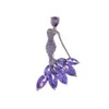 Alilang Womens Purple Tone Rhinestones Mermaid Design Brooch Pin