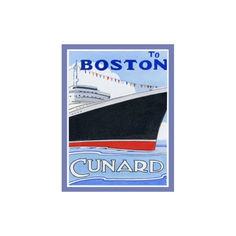 Half a Donkey Great Ships Cunard To Boston Large Cotton