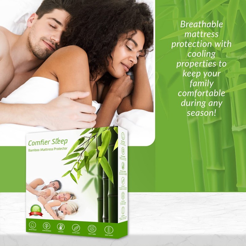 Bamboo Mattress Protector and Waterproof Breathable Mattress Protector Deep Cooling