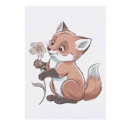'Flower Fox' Temporary Tattoo - Water Resistant, Skin-Safe, Non-Toxic Transfer (TO00079441)