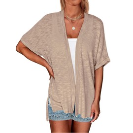 Yekaty Cardigan for Dress Summer Shawls and Wraps Sweaters Lightweight Jacket Swimsuit Coverup for Women Plus Size Khaki
