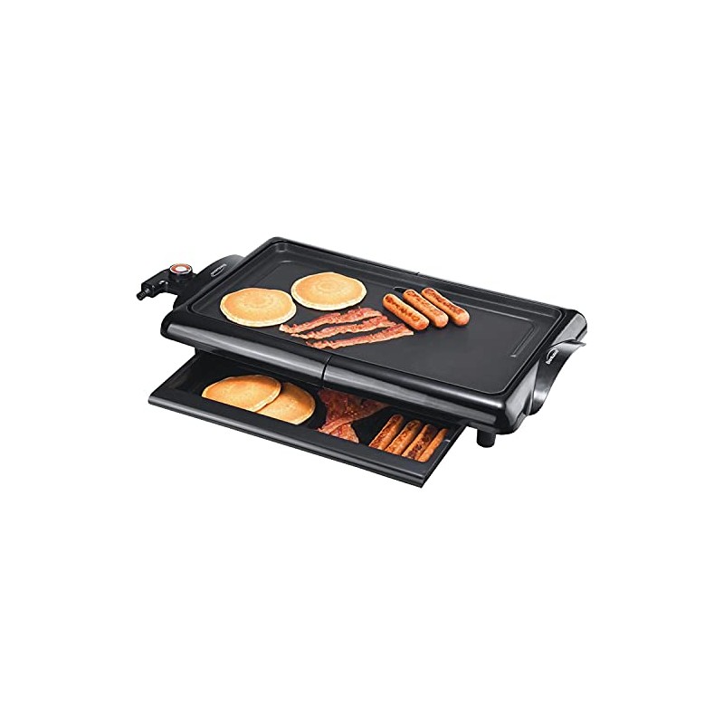 Brentwood TS-840 Non-Stick Electric Griddle with Drip Pan, 10 x