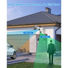 4K Solar Security Cameras Wireless Outdoor, 5GHz/2.4GHz WiFi Cameras for Home Security with Dual Lens, Human Auto Tracking, Siren, Color Night Vision, 2-Way Talk, IP66