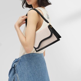 cuiab Shoulder Bag for Women, Crossbody Shoulder Bag, Vegan Leather Crossbody Shoulder Bag for Women, with 2 Removable Straps (1-1-Black)