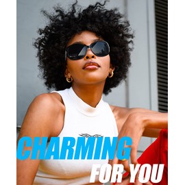 Joopin Oversized Polarized Sunglasses for Women, UV400 Big Frame Womens Sunglasses Fashion Sun Glasses Ladies Shades (Black)