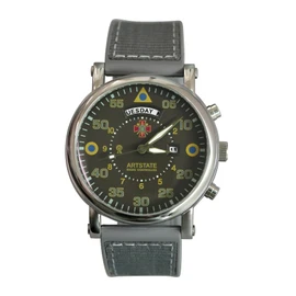 [ARTSTATE AS3293]カーキ アビエーション メンズ電波腕時計,デイデイト機能搭載,売上はUNICEFに全額寄付 TPUストラップ,長いバッテリー寿命