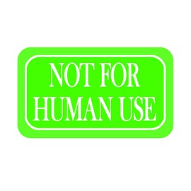 500 Pcs Not for Human Use Label Stickers,2X1 Inches Industrial Labels Permanent Adhesive Labels Per Roll