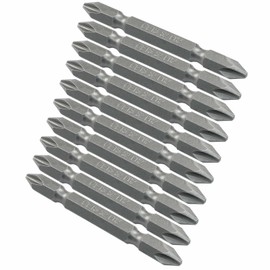 Aracombie 10PCS PH2 Phillips Double Ended Screwdriver Bits, 1/4 Inch Hex Shank, 2.5 Inch / 65 mm Length S2 Steel Tool Accessory