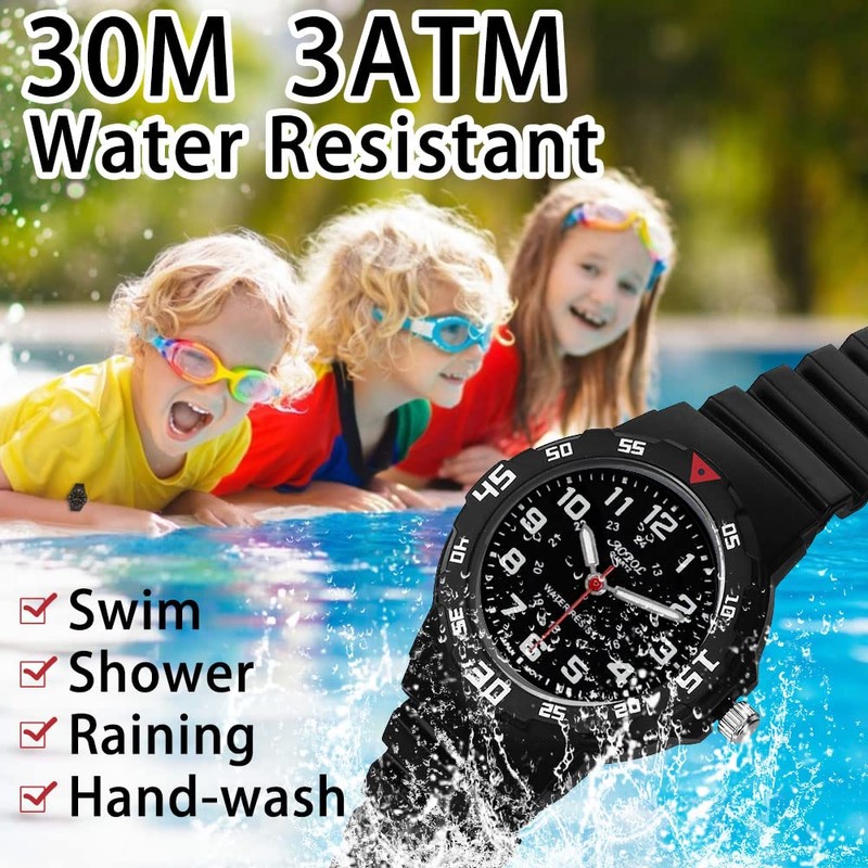 SOCICO Children Analog Watch Waterproof Time Teaching Boys Girls Watch