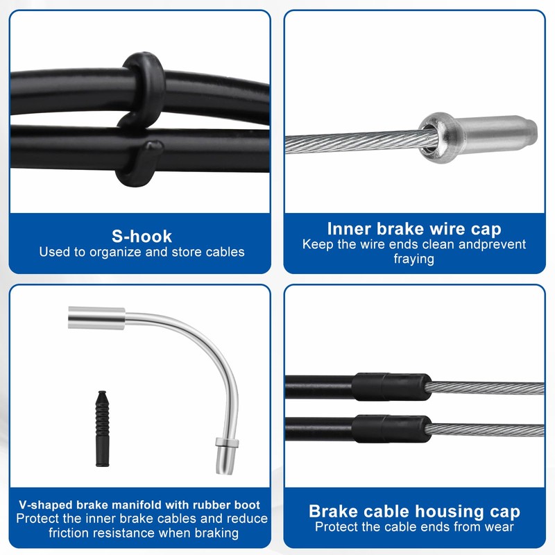 Bicycle Brake Cable Set, Universal Bowden Cable Shift Cable Kit,