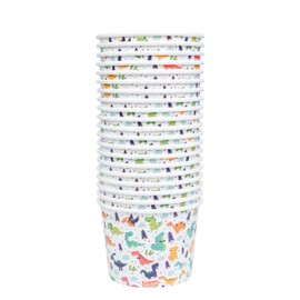 Glad for Kids Dinosaur Paper Snack Bowls, 20 Count, Lids Not Included - Disposable Snack Bowls with Dinosaur Design for Kids Heavy Duty Disposable Paper Bowls for Everyday Use, 12 Ounces - 24 Pack