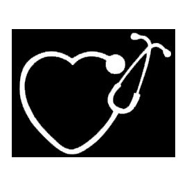 Heart Stethoscope Nurse Doctor Decal Vinyl Sticker|Cars Trucks Vans Walls Laptop| White |5.5 x 4.5 in|CCI1246
