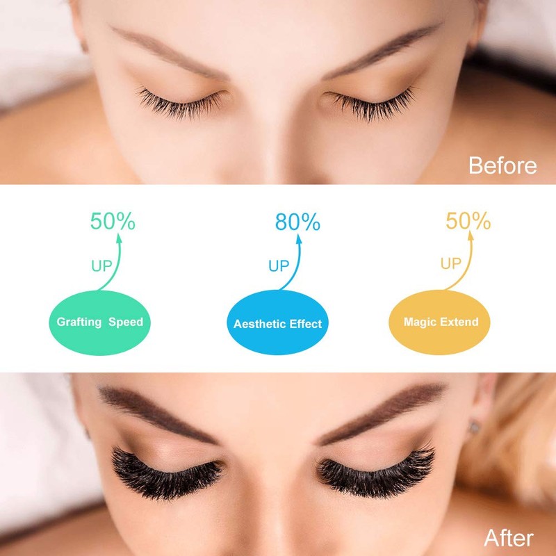 Easy Fan Volume Lashes D-0.03-25 Volume Lash Extensions Rapid Blooming