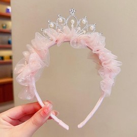 YNOBUN, Children's Princess Style Retro Crown Hair Accessories Girls Birthday Photography Headband Baby Hair Clip Lace Pattern Headband -pk
