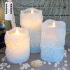 MELTONE Ocean Blue Flameless Candles Flickering Wick Real Wax Shell