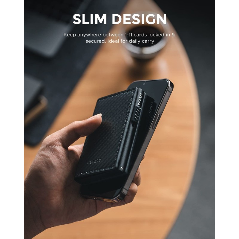 VULKIT Card Holder Pop Up Wallet RFID Blocking Slim Leather