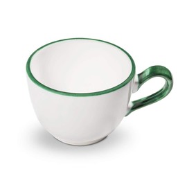 GMUNDNER KERAMIK Green Edge Coffee Cup Smooth Capacity 0.19 Litres Green Rim Tableware Handmade in Austria