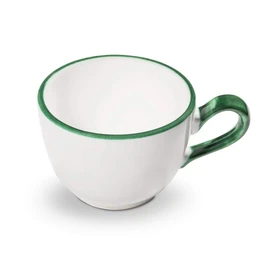 GMUNDNER KERAMIK Green Edge Coffee Cup Smooth Capacity 0.19 Litres Green Rim Tableware Handmade in Austria