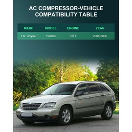 SCITOO A/C Compressor Kit for Chrysler Pacifica 3.5L 2004-2006 (638847 4710813 68342 5512154 6512154 7512154 255508 275648 TEM255508 TEM275648 10000668)