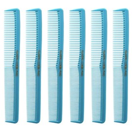 Allegro Combs 400 Barber Comb Hair Cutting Combs Pocket Combs Combs for Hair Stylist Comb Set Styling Comb 6 Pcs. (Baby Blue)