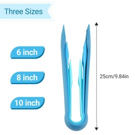 Pack of 3 Plastic Bread Tongs, Toast Barbecue Tongs, Mini Serving Tongs, Ergonomic Design, Toast Tongs, Non-Stick Design, Food Clamps for Home (Blue)