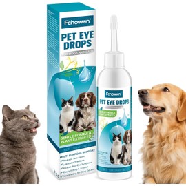 120ml Gotas para Ojos de Mascotas,Alivio Calmante para Gatos y Perros,Ingredientes Naturales para un Tratamiento Seguro y Eficaz de Ojos Secos e Irritación, Fácil de Usar con Gotero