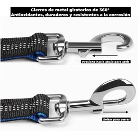 MIYIHA Correa de Perro para Correr sin Manos de Doble para Correr, Caminar, Entrenar, Senderismo, Cuerda Elástica Duradera y Asas Doblemente Acolchadas, con Riñonera para Cinturas de 26" a 47" (Azul)