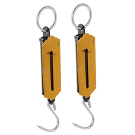Kisangel 2pcs Spring Hanging Scale for Body Weight, Fruit, Kitchen, Fishing - Electric Balance With Hook - Small Iron Handheld Scale